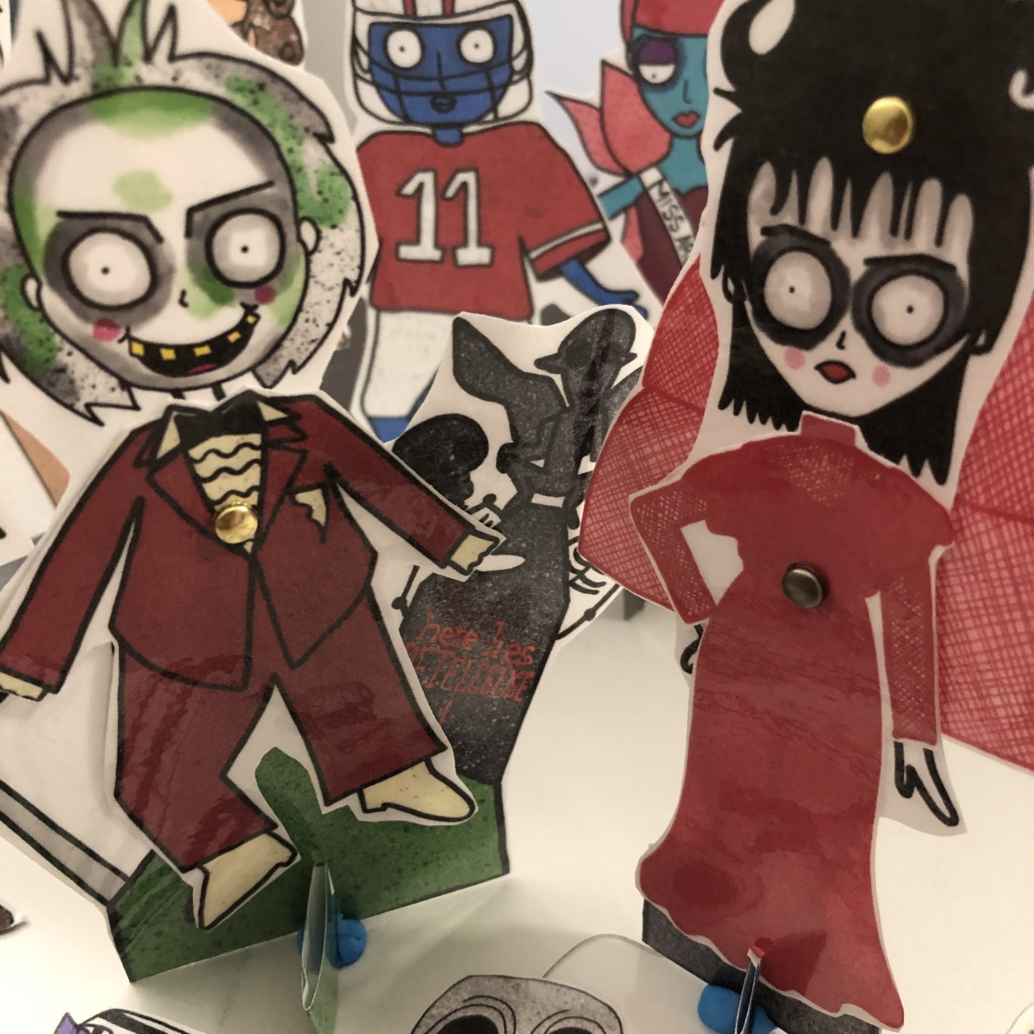 Author Amanda Gatton FREE DIY Beetlejuice Paper Figurines
