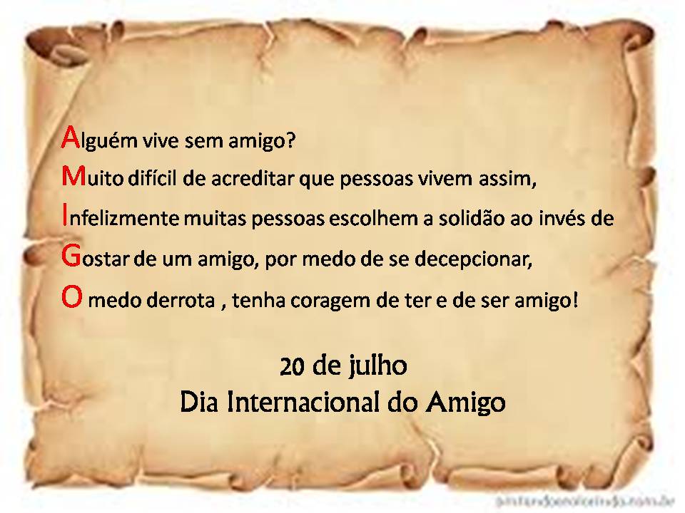 Ateliê Arte e Vida: ACRÓSTICO - DIA DO AMIGO