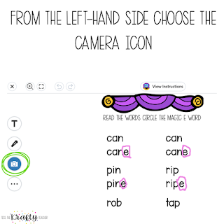 stickers for seesaw from the left hand side choose the camera icon