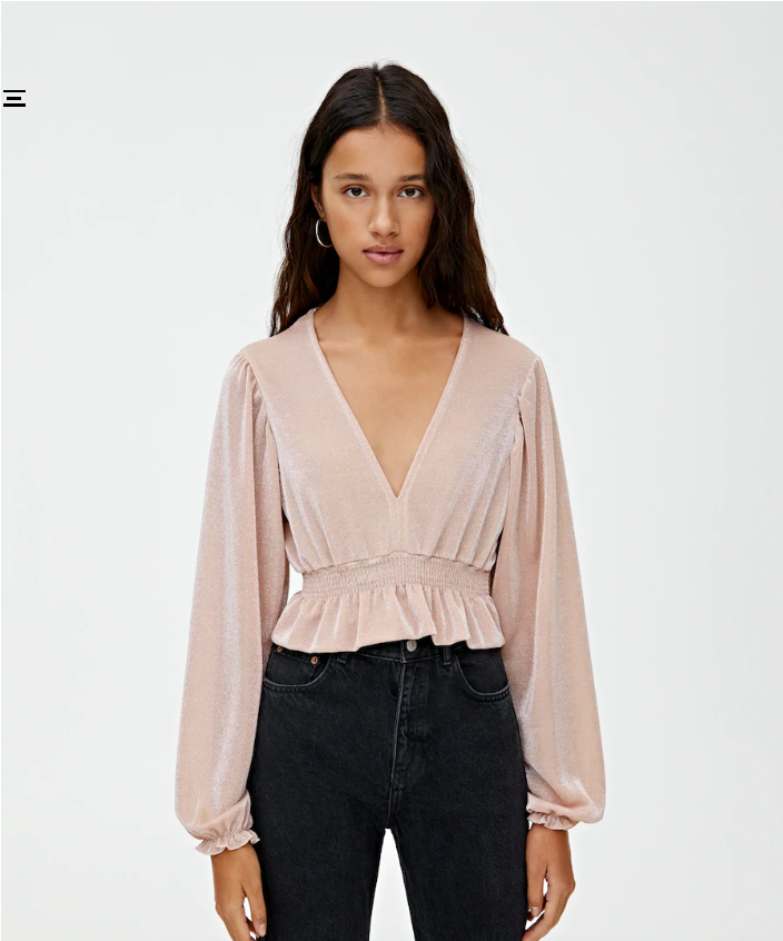 blusa rosa pull and bear