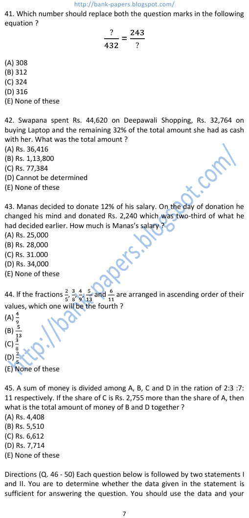 sbi bank exam question papers with answers