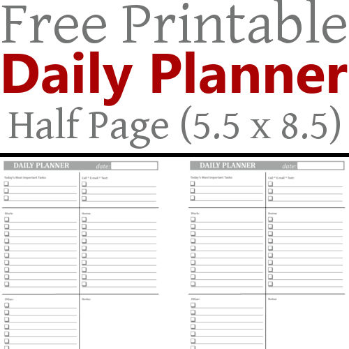 Free Printable 5 5x8 5 Planner Pages