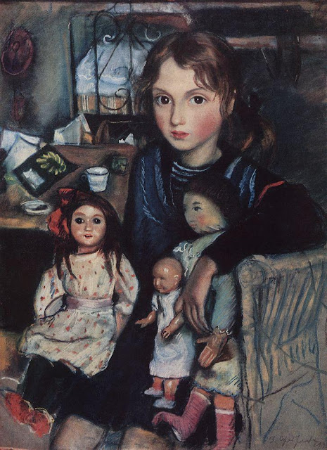 Серебрякова Зинаида Евгеньевна - Катя с куклами. 1923