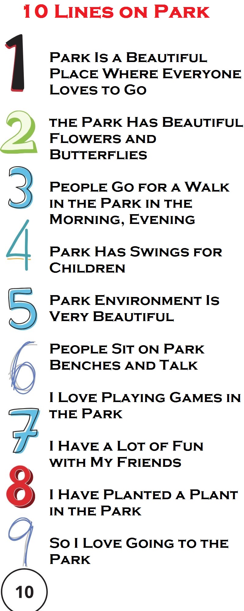 10 Lines on Park in English for Kids Your Hop
