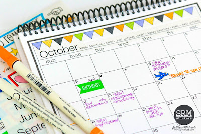 SRM Stickers Blog - October Planner Pages/Calendar by Juliana - #planner #calendar #october #halloween #months #numbers #stickers #DIY