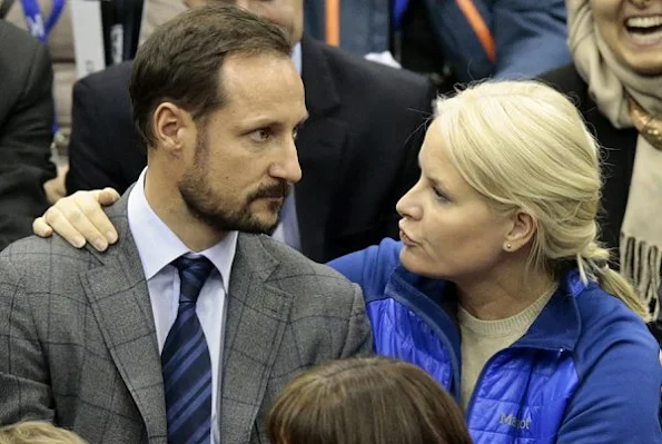 Prince Haakon and Mette Marit watched men's Volleyball Cup 2017 final match at Ekeberghallen Arena