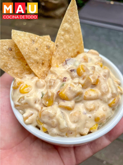 mau cocina de todo receta botana elote con queso