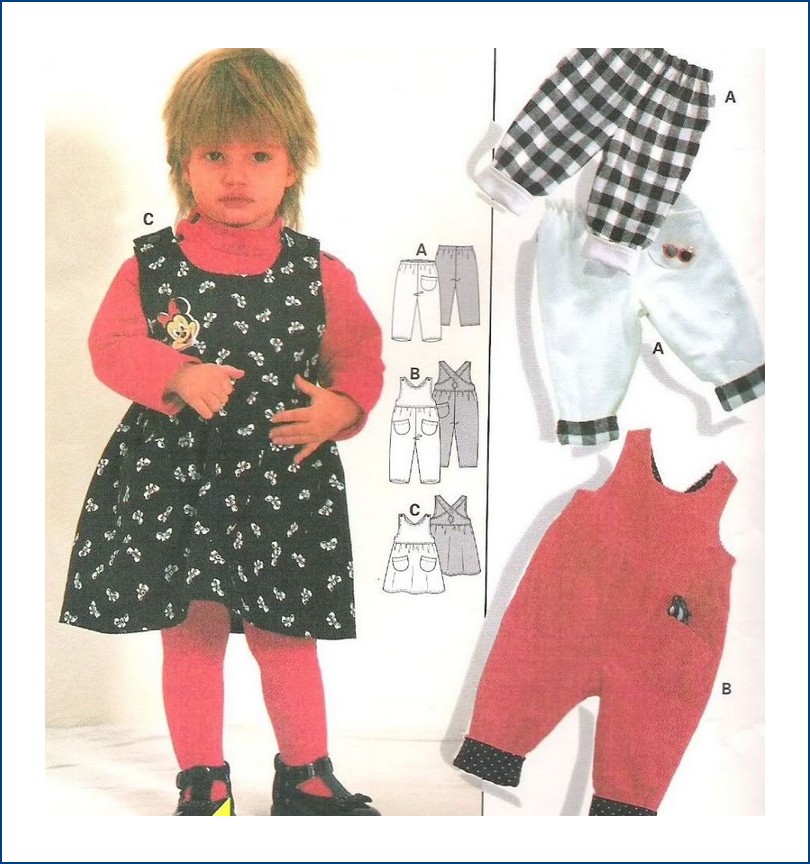 SimplySewing Burda 3421 Sewing Pattern Girl's Toddler Baby Pants Jumper Sz 6m3