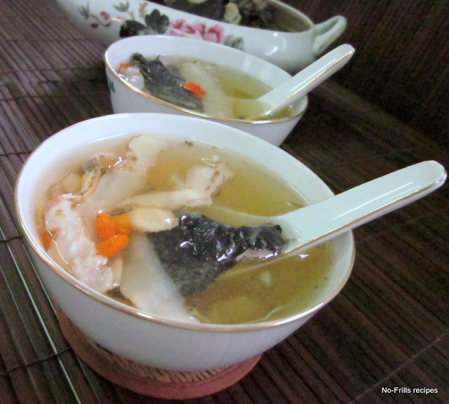 Double boiled Black chicken soup