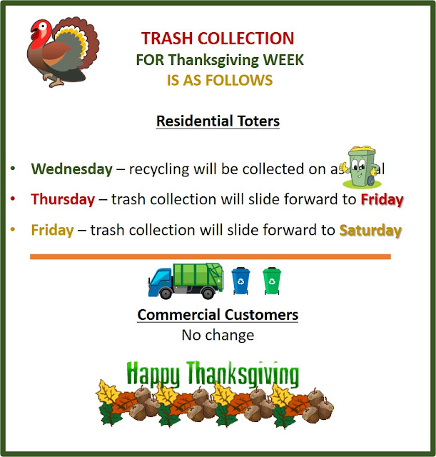 Leonardtown Maryland News Trash Collection Schedule For Thanksgiving Week leonardtown-maryland-news-trash-collection-schedule-for-thanksgiving-week