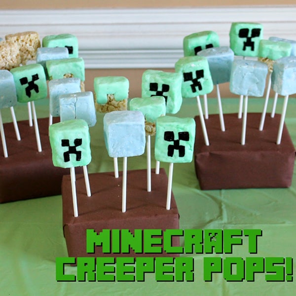 Minecraft birthday party ideas, themed food, treats, games and decorations!