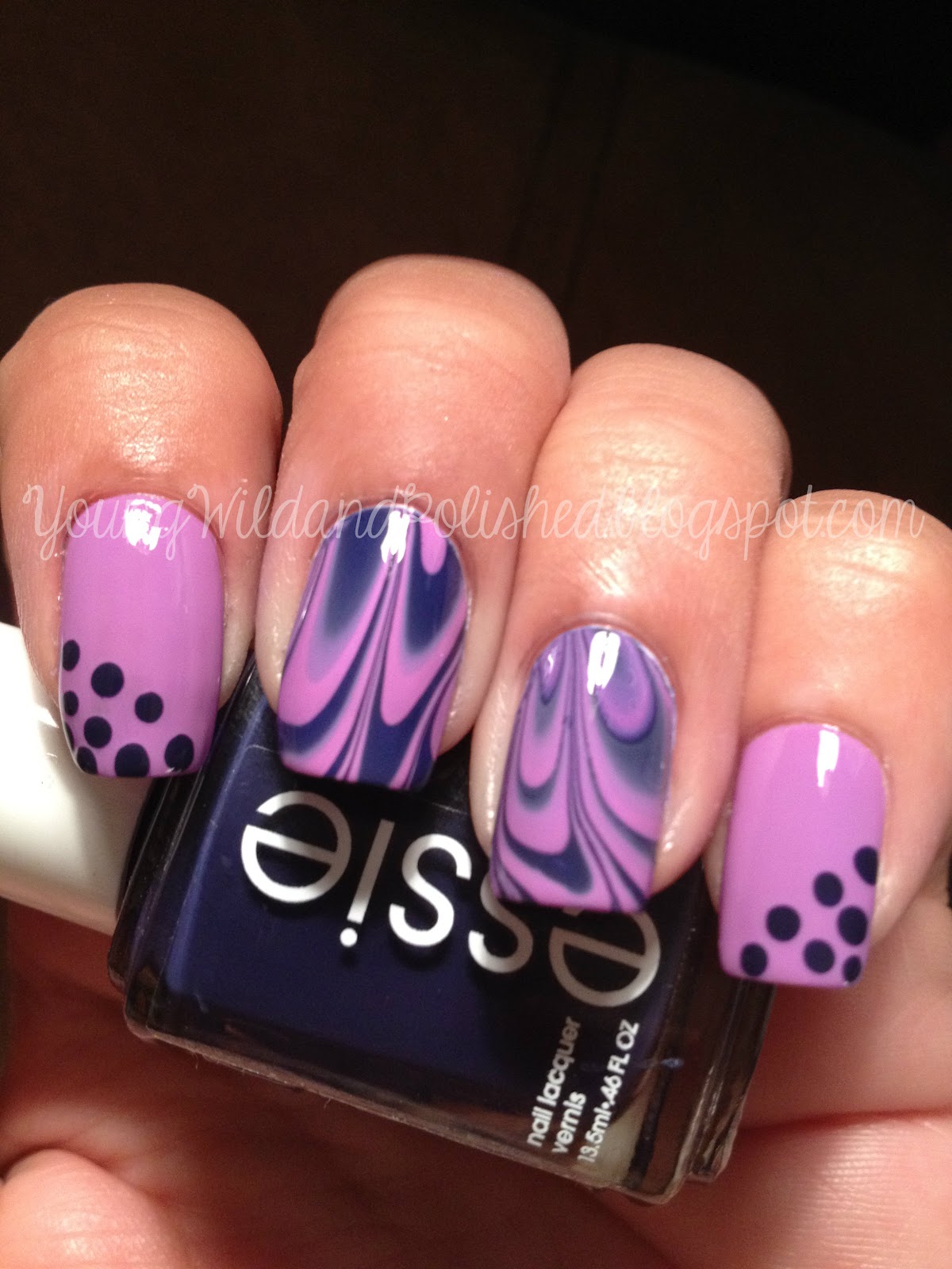 Young Wild and Polished: 30 Day Challenge Day 6--Violet (Water Marble)