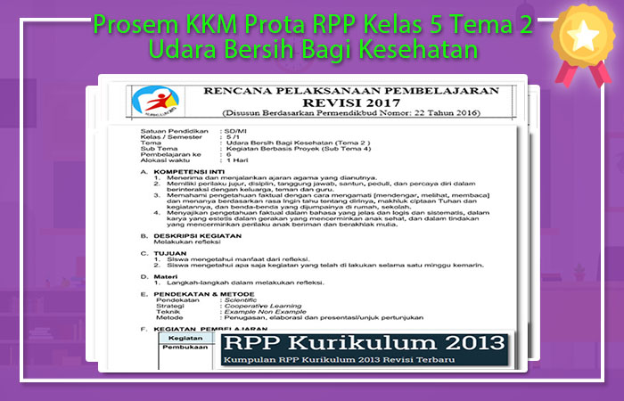 Prosem KKM Prota RPP Kelas 5 Tema 2 Udara Bersih Bagi