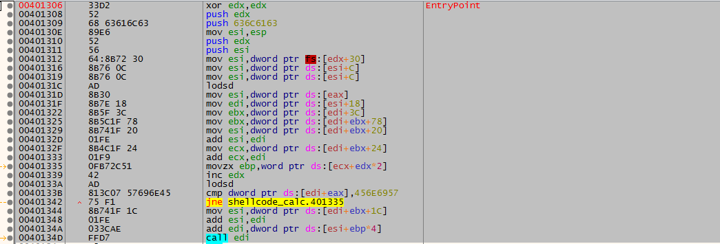 WinDBG- Diseño de ShellCodes
