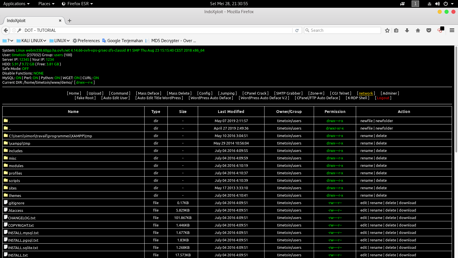 IndoXploit Shell Backdoor V.2 (2019)