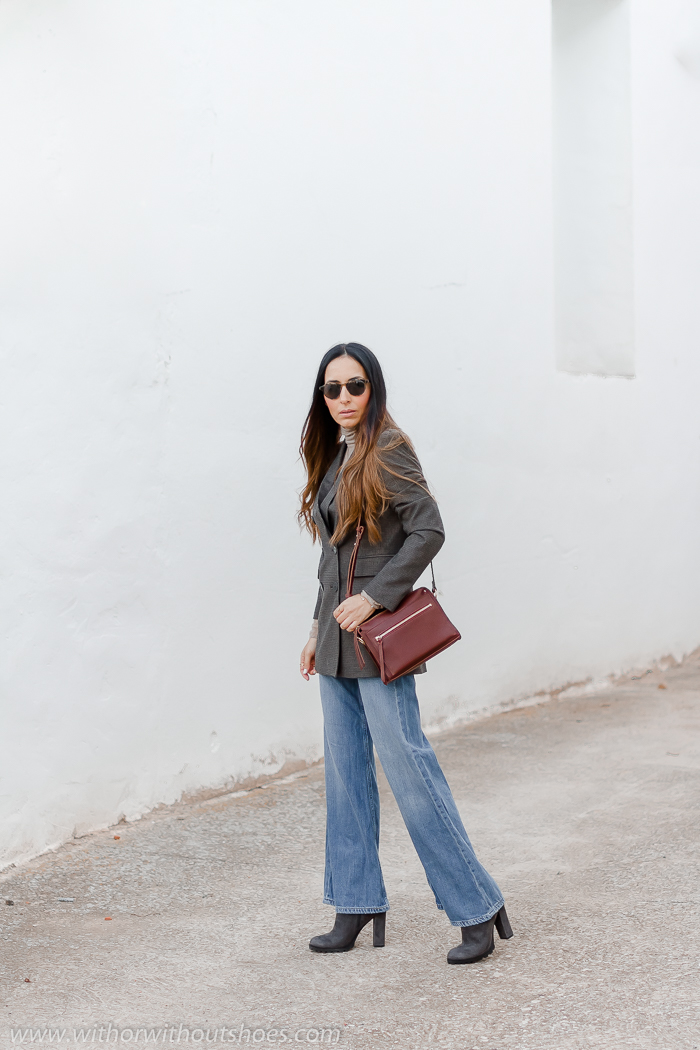 Look con Chaqueta blazer y jeans wide leg | With Or Without Shoes - Blog  Influencer Moda Valencia España