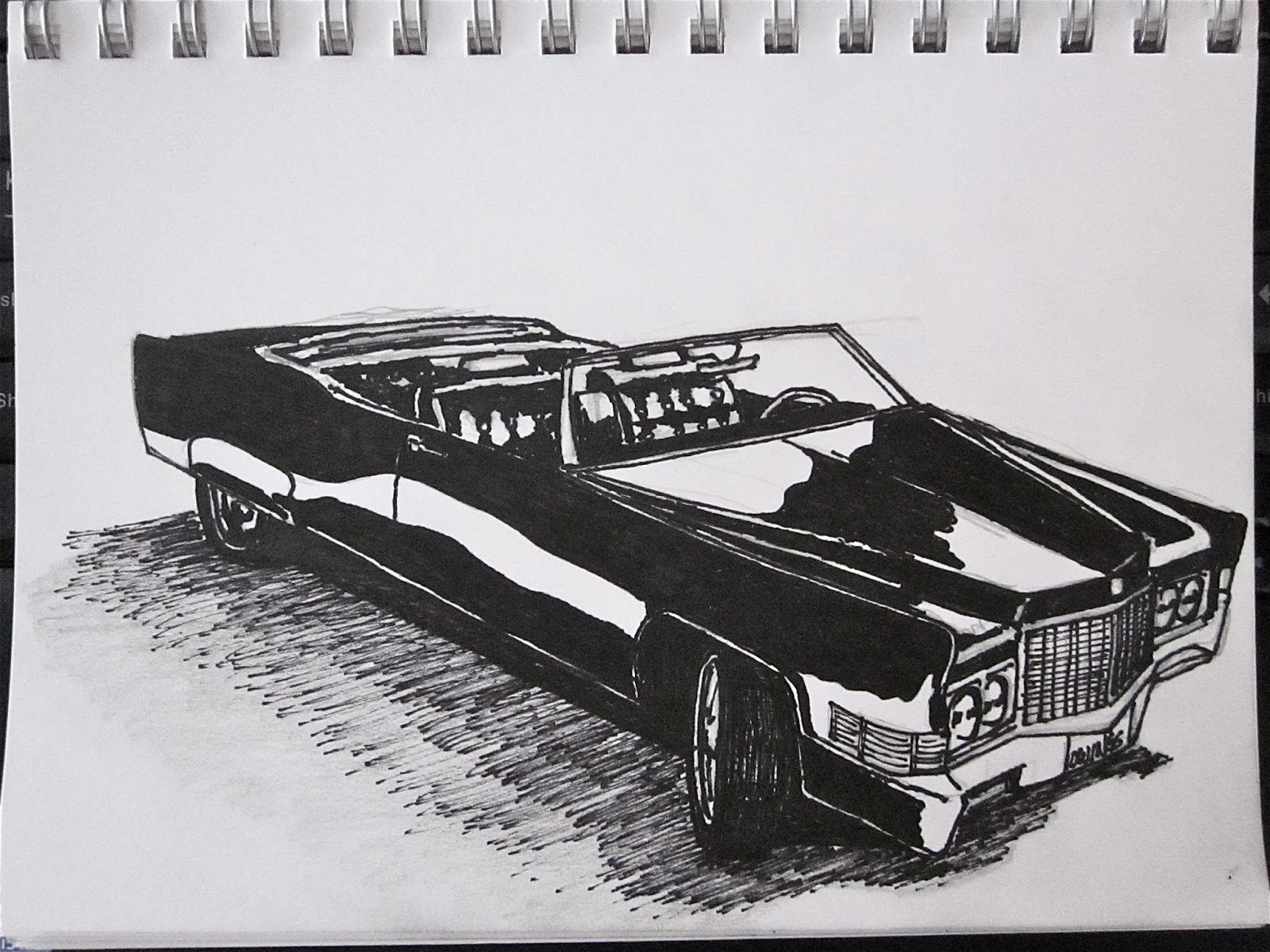 Кадиллак 1975 рисунок