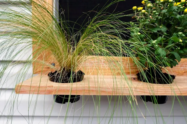 cedar wood floating planter shelf