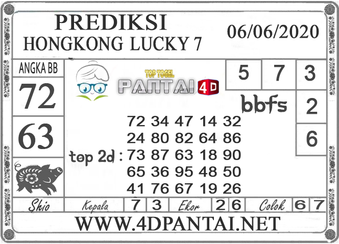 PREDIKSI TOGEL HONGKONG LUCKY 7 PANTAI4D 06 JUNI 2020