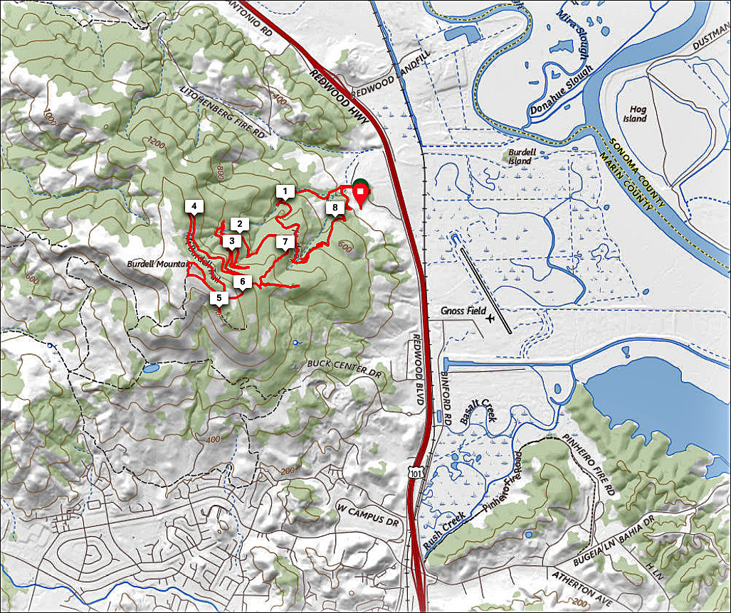 Olompali State Park Trail Map San Francisco Bay Area Photo Blog A Hike From Olompali State Historic Park To The Summit Of Mount Burdell 7 October 2020