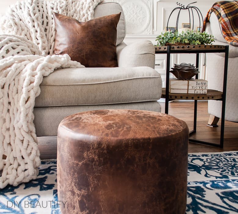 How to Upholster an Ottoman in Faux Leather DIY Beautify Creating