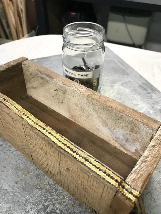 Farmhouse Bud Vase with metal trim from pallet wood