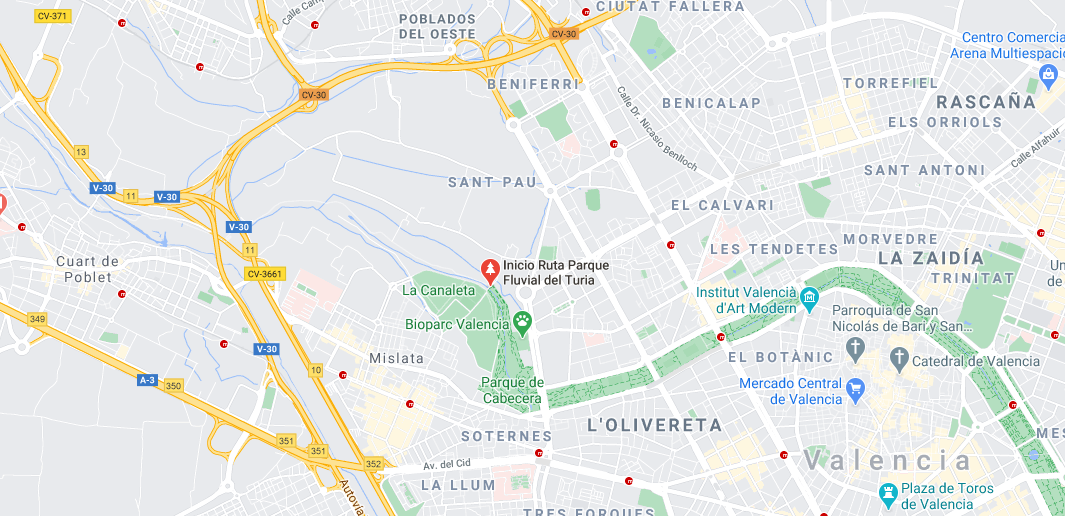 Location of the start of the River Turia Natural Park, Valencia Location of the start of the River Turia Natural Park, Valencia