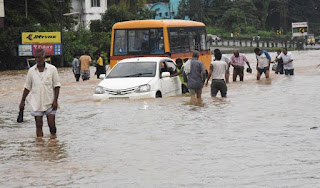 Flood in rainy season 