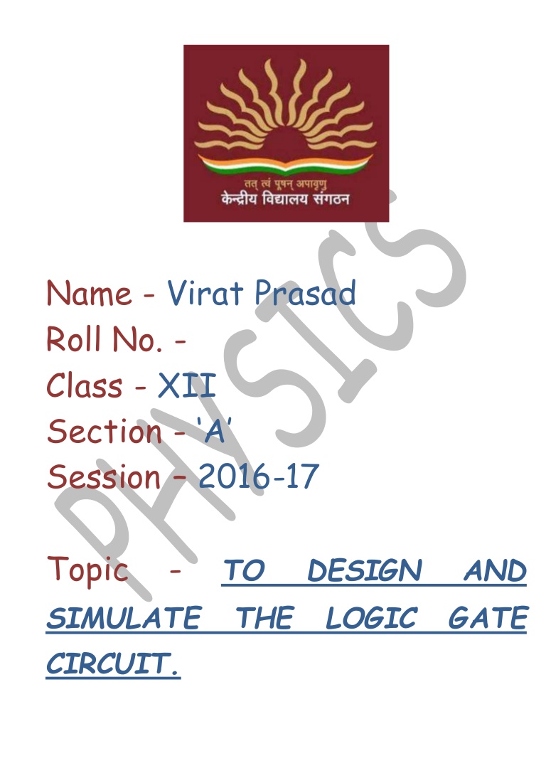 logic gates project for class 12 Scribd india