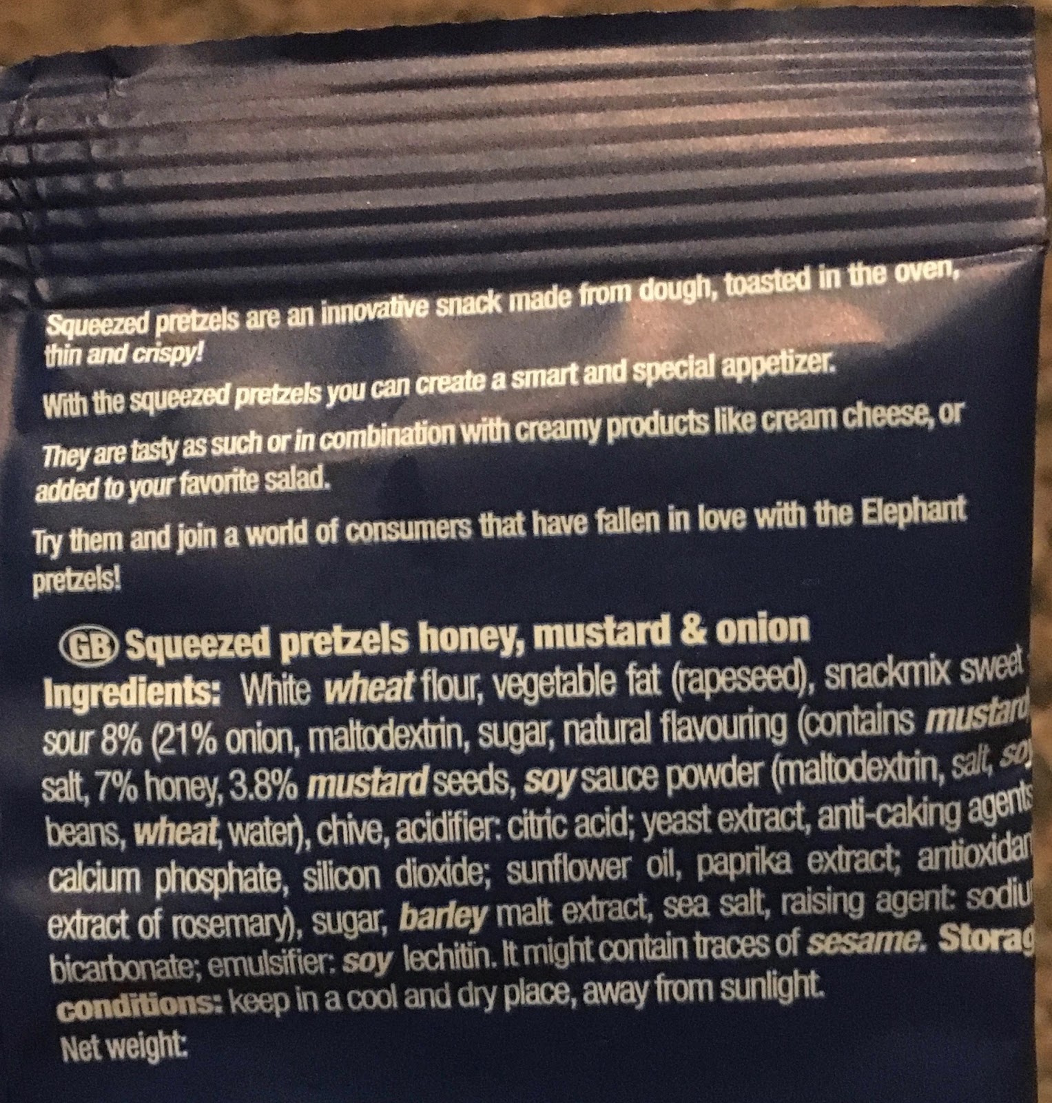 FOODSTUFF FINDS Elephant Honey Mustard & Onion Squeezed Pretzels (NISA