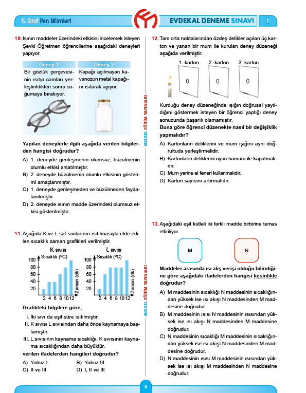 5. Sınıf Denemeler / EVDEKAL DENEMELERİ