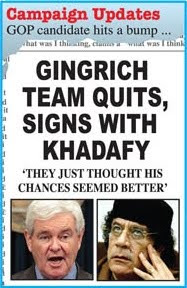 Headline - Gingrich team quits, signs with Khadafy