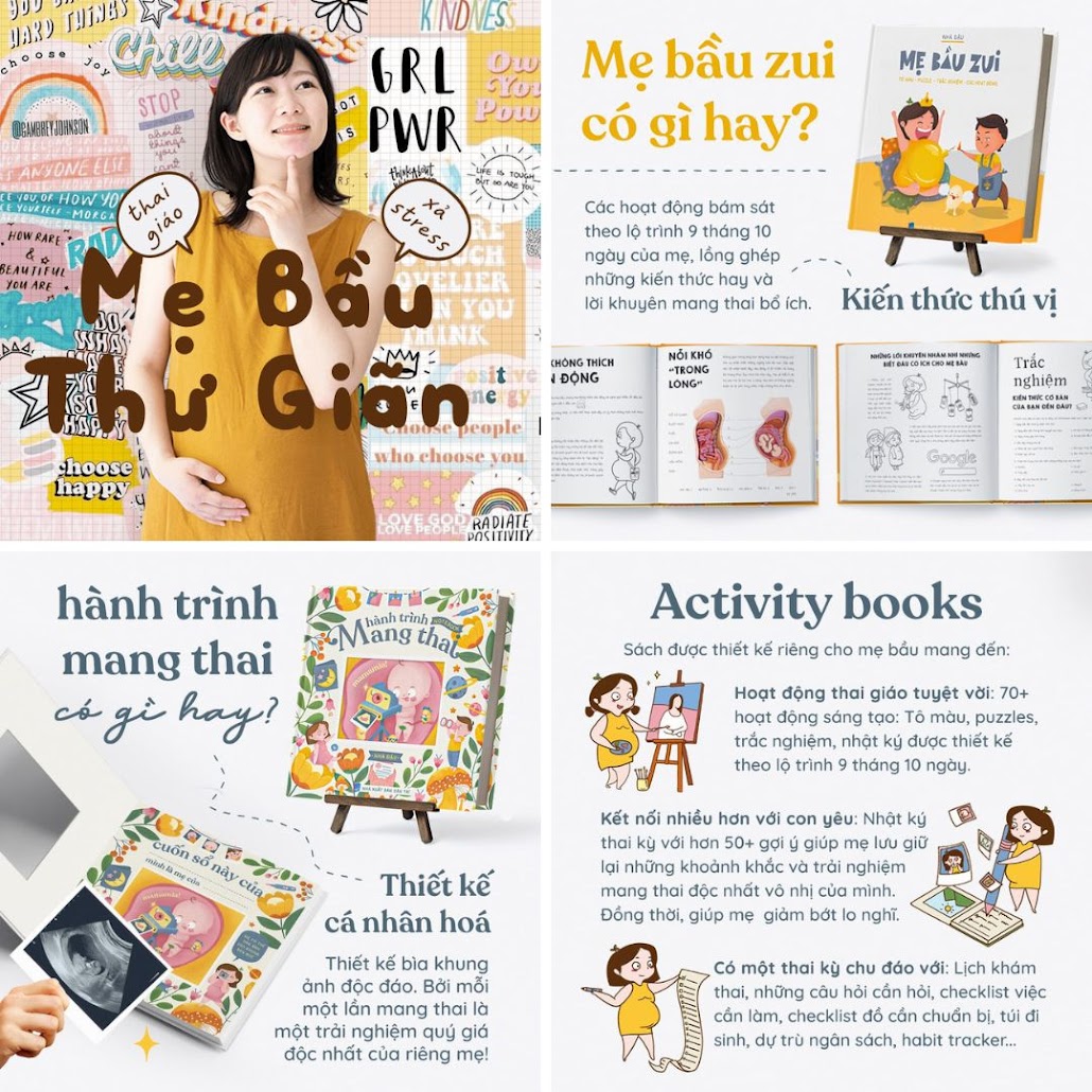 [A116] Khám phá thế giới tuyệt diệu của mẹ bầu và thai nhi qua combo sách Activity Books