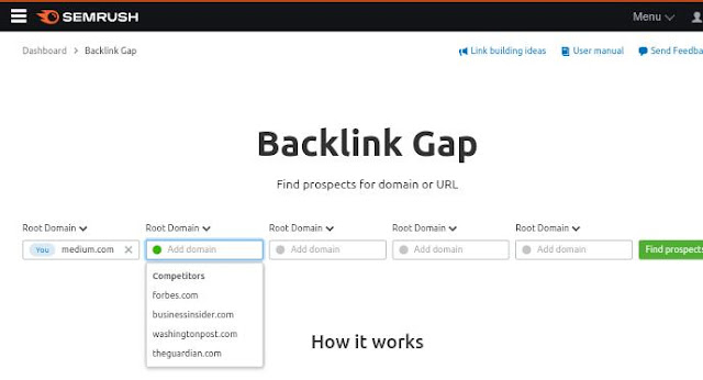 semrush backlinks gap tool