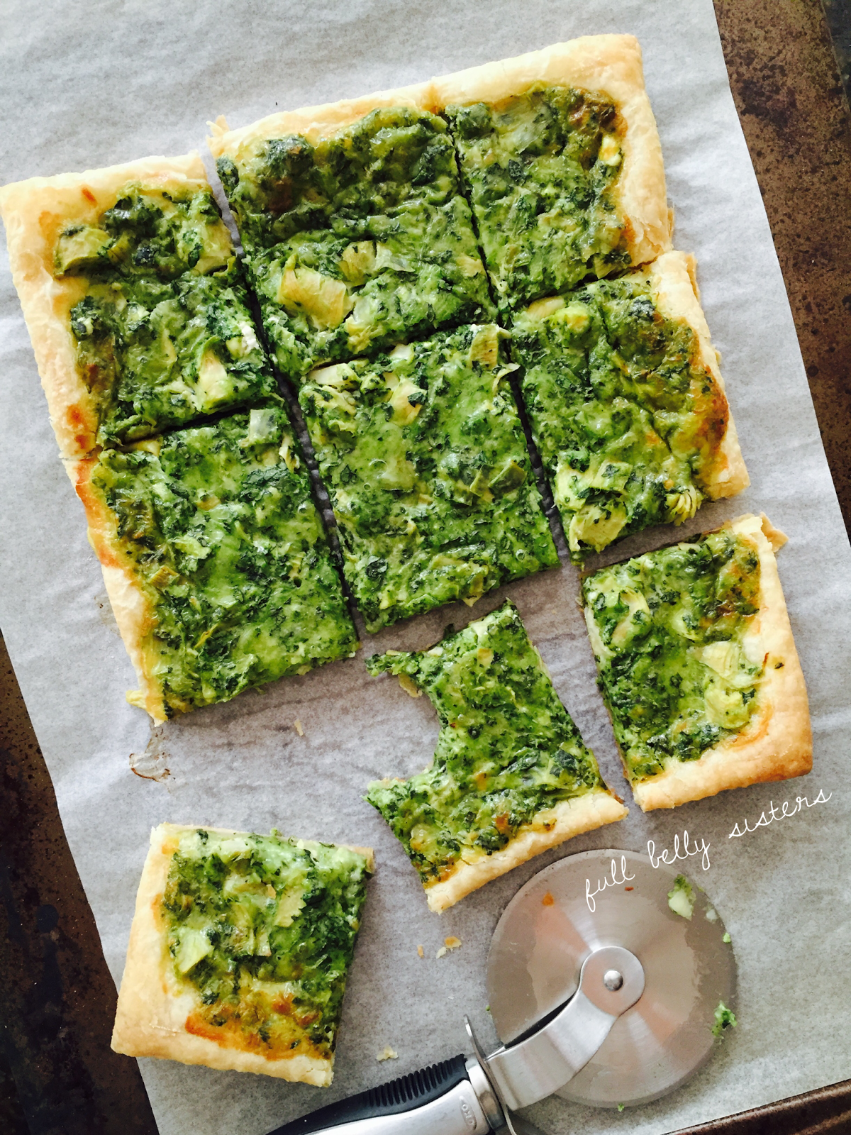 Spinach Artichoke Puff Pastry Galette