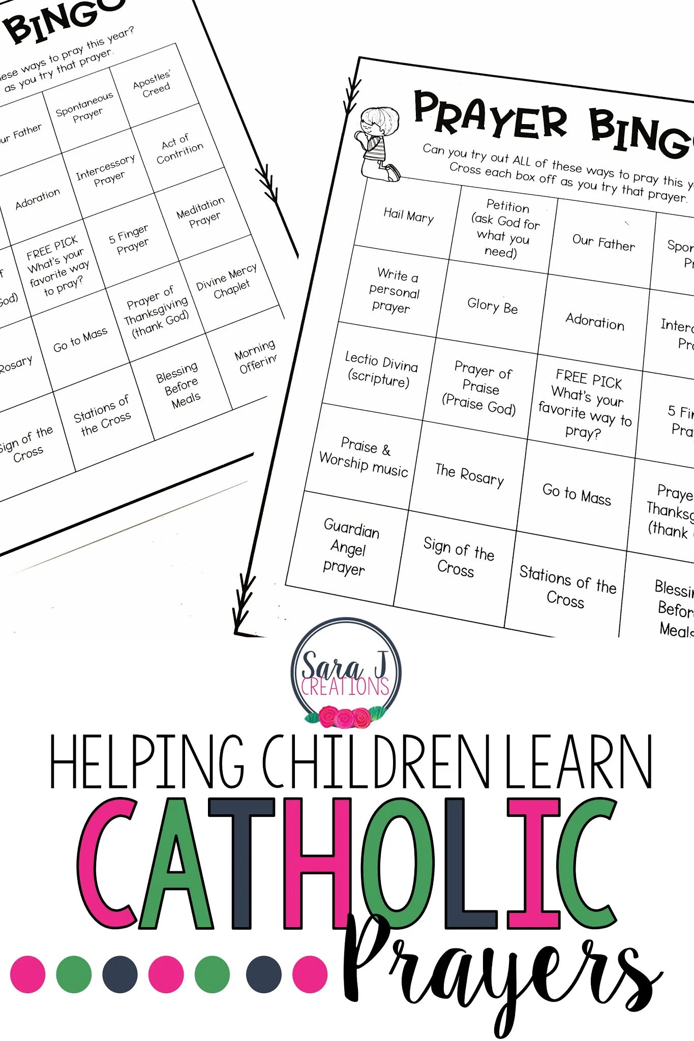 Free Catholic prayer challenge to help kids learn about and try all different kinds of prayer