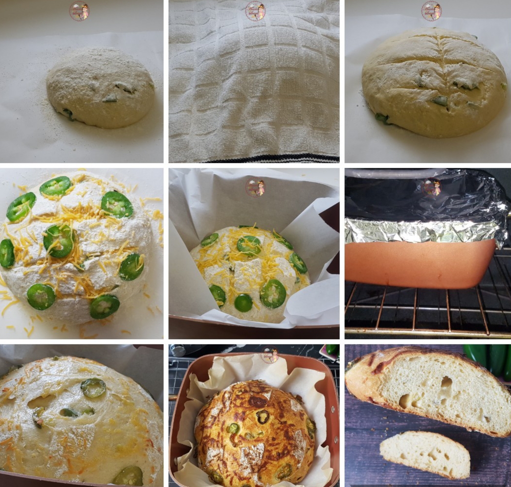 Easy to Make Instant Pot NoKnead Jalapeno Cheddar Bread Without Dutch