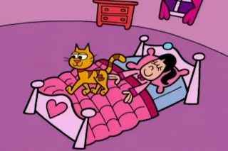 The Girl Who Loved to Sleep wishes her cat Rocket sweet dreams and goes to sleep. Sesame Street Elmo's World Sleep TV Cartoon The Sleep Channel