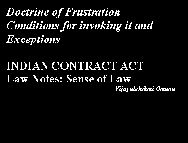 Understanding Doctrine Of Frustration Its Conditions And Exceptions Sense Of Law