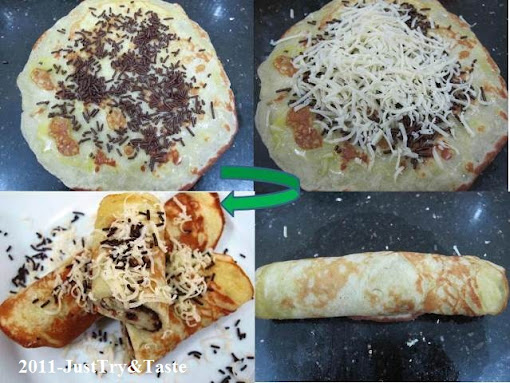 Resep Crepe Pisang Isi Coklat & Keju