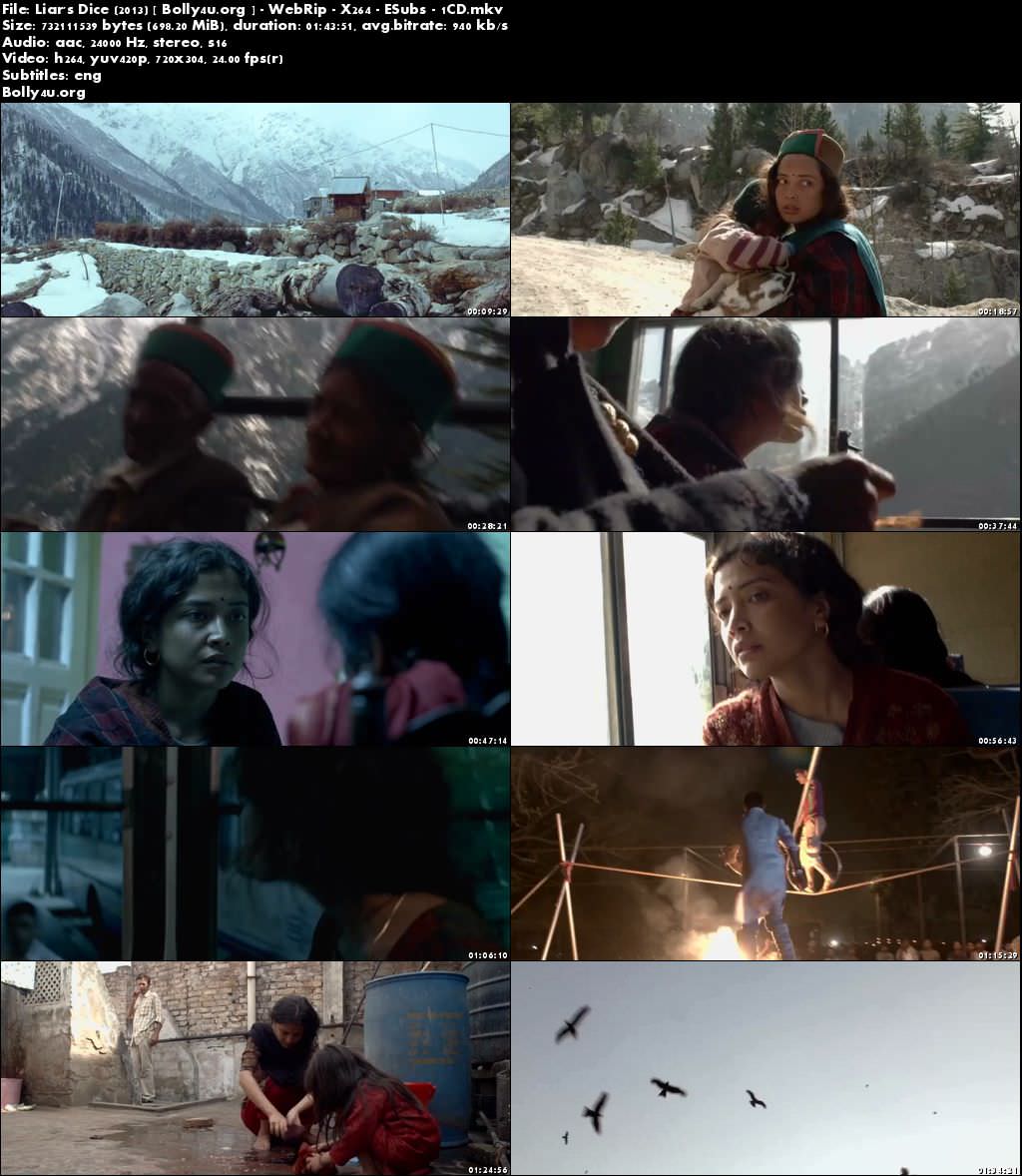 Liar's Dice 2013 WebRip 700MB Hindi Movie x264 ESub Download