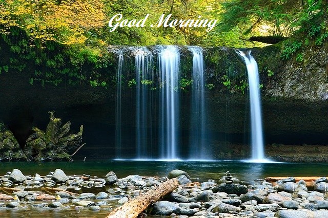 good morning waterfall images