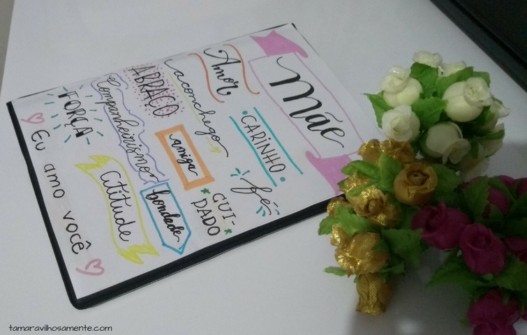 pôster de lettering presente dia das mães - Tamaravilhosamente