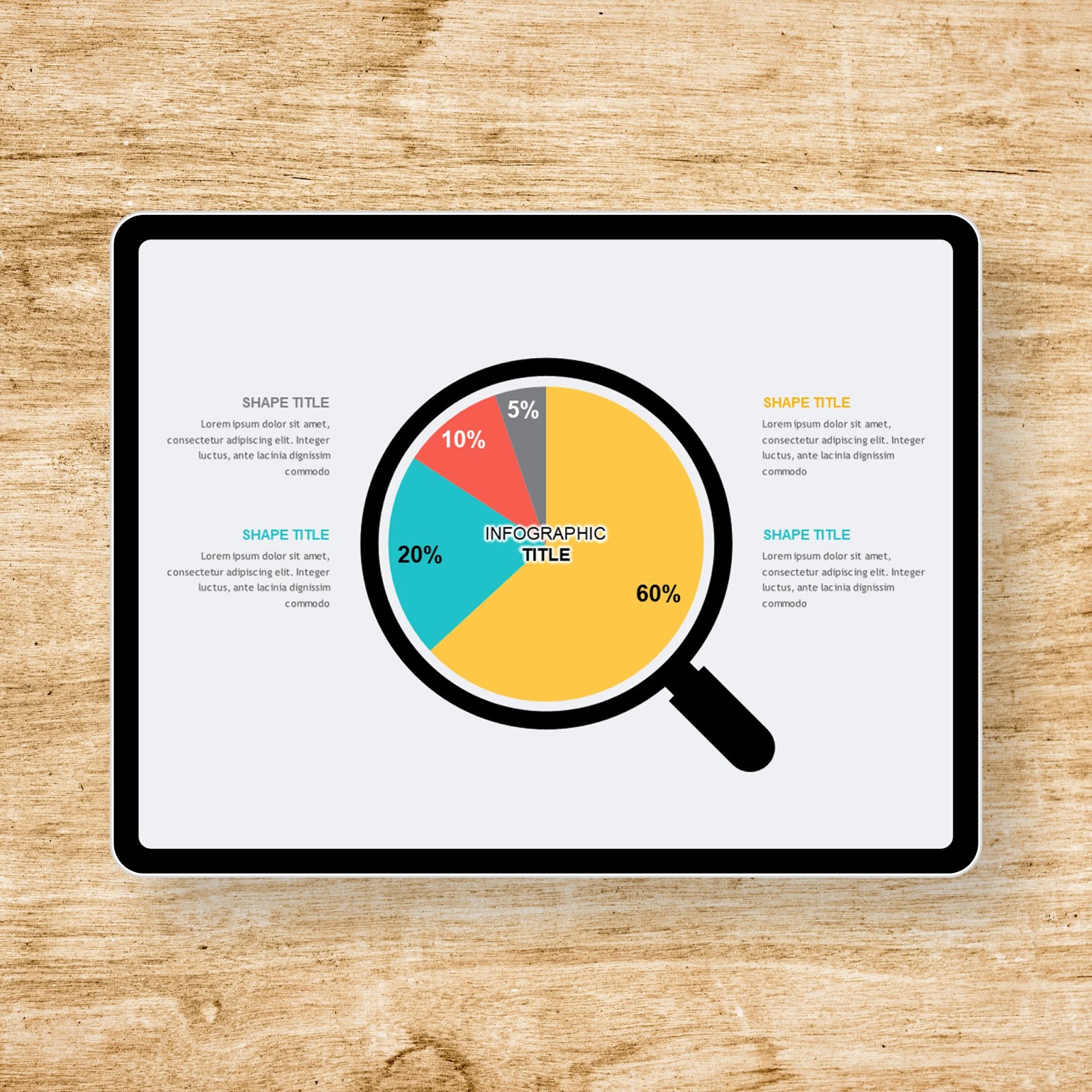 Magnifying Glass Pie PowerPoint Templates PowerPoint Free