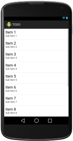 Un ListView en una aplicación Android