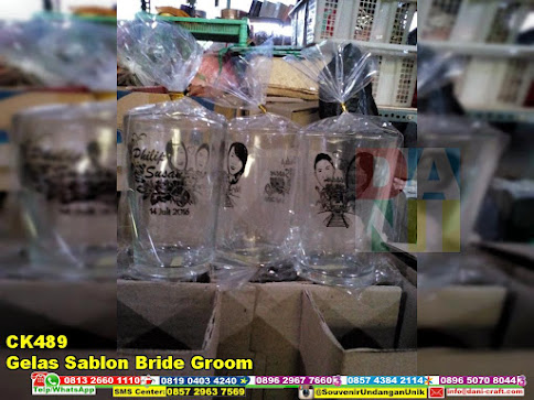 jual Gelas Sablon Bride Groom