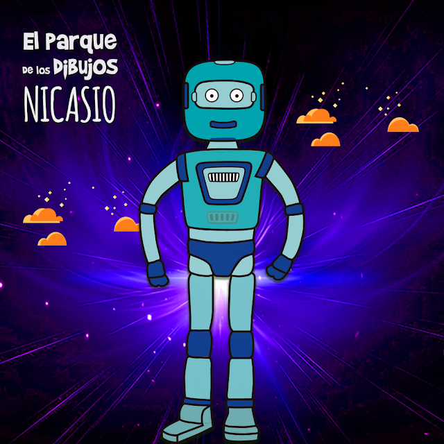 El robot Nicasio de Planeta Pomelo, serie exclusiva de El Parque de los Dibujos