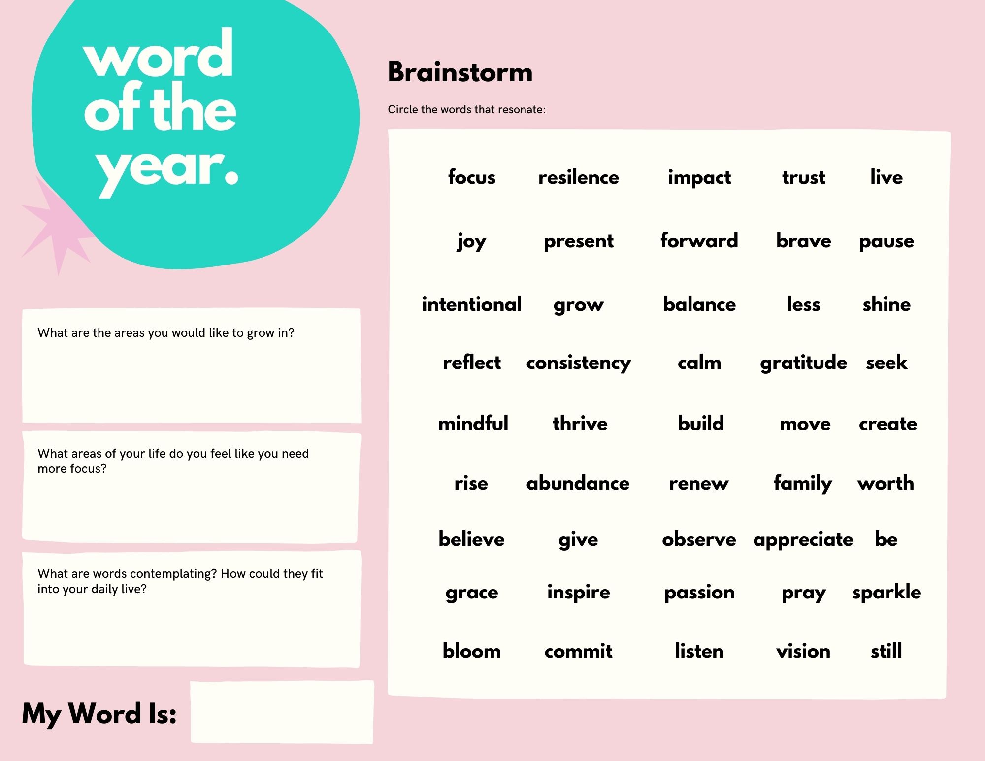 Crystal Cattle: Choosing Your Word of the Year