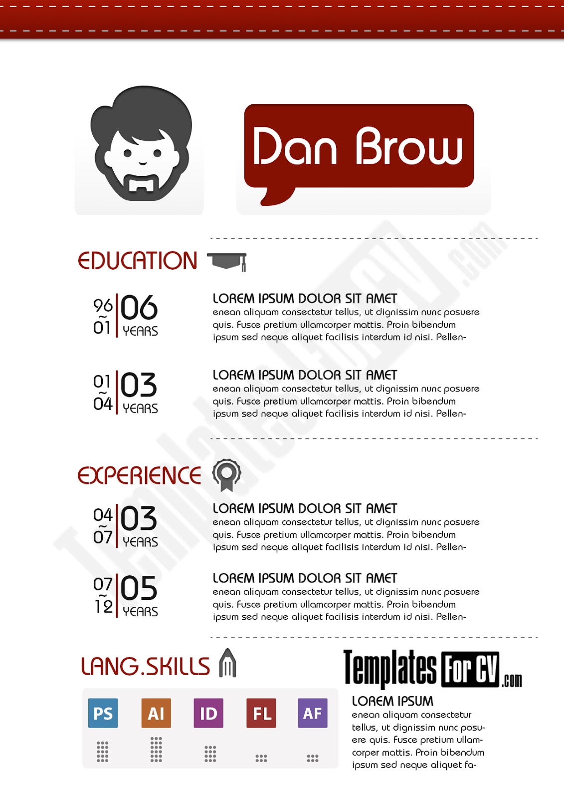 i need a resume template