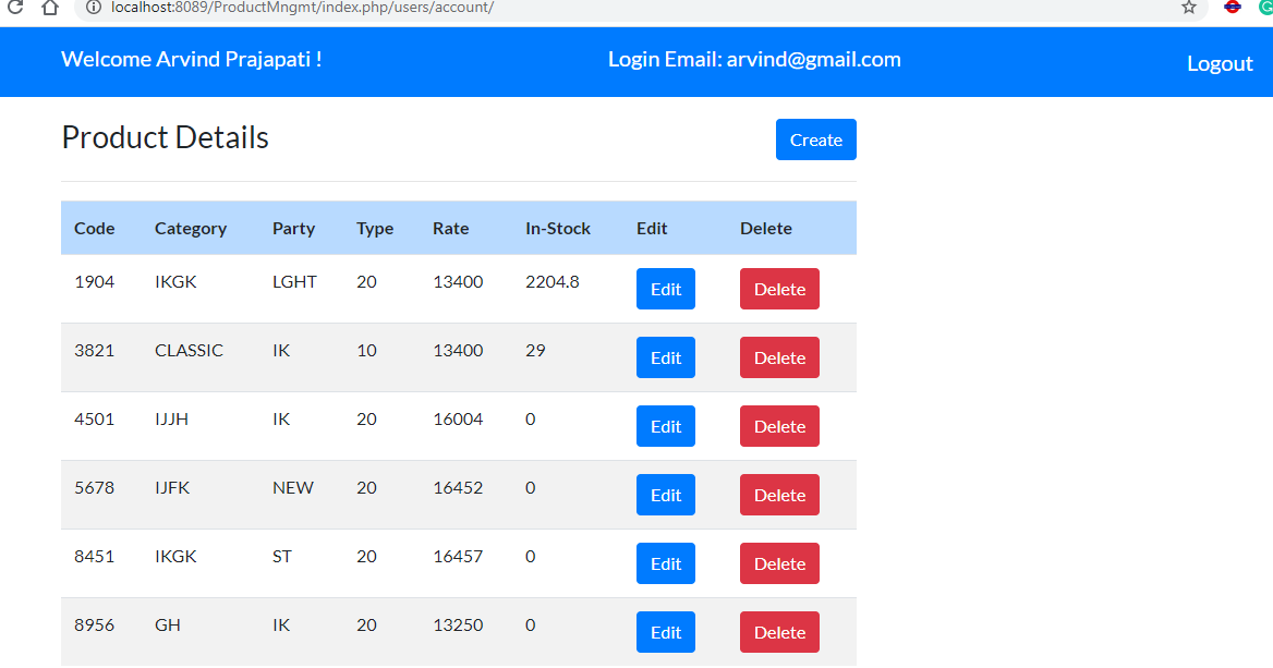 CRUD Application with Session in PHP Framework CodeIginter - 3